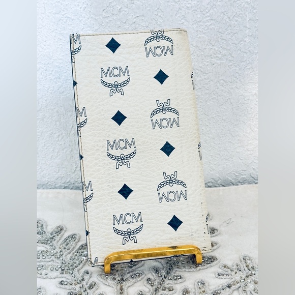 MCM Handbags - MCM white and Navy Wallet